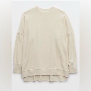 AERIE || The Happiest Textured Crew Neck